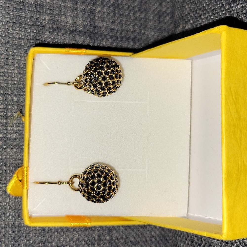 Coach Pave Crystal Ball Drop Earrings